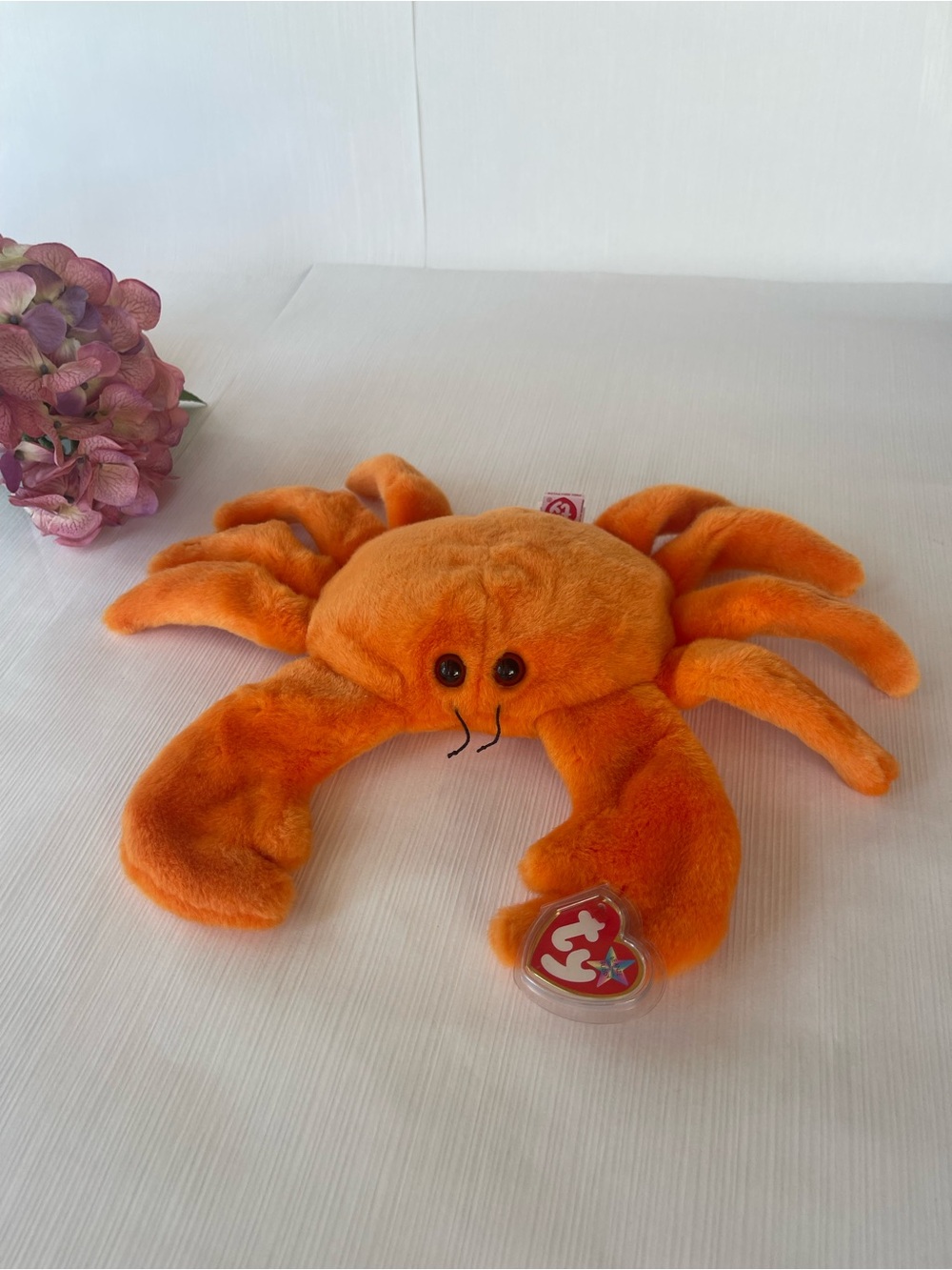 Vintage Ty Beanie Buddy Digger the Orange Crab Plush 1999 with Tags Retired
